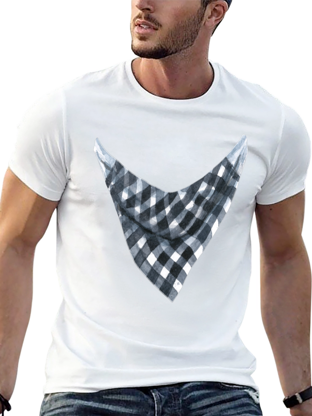 Bandana Print Graphic Tee - Casual Style