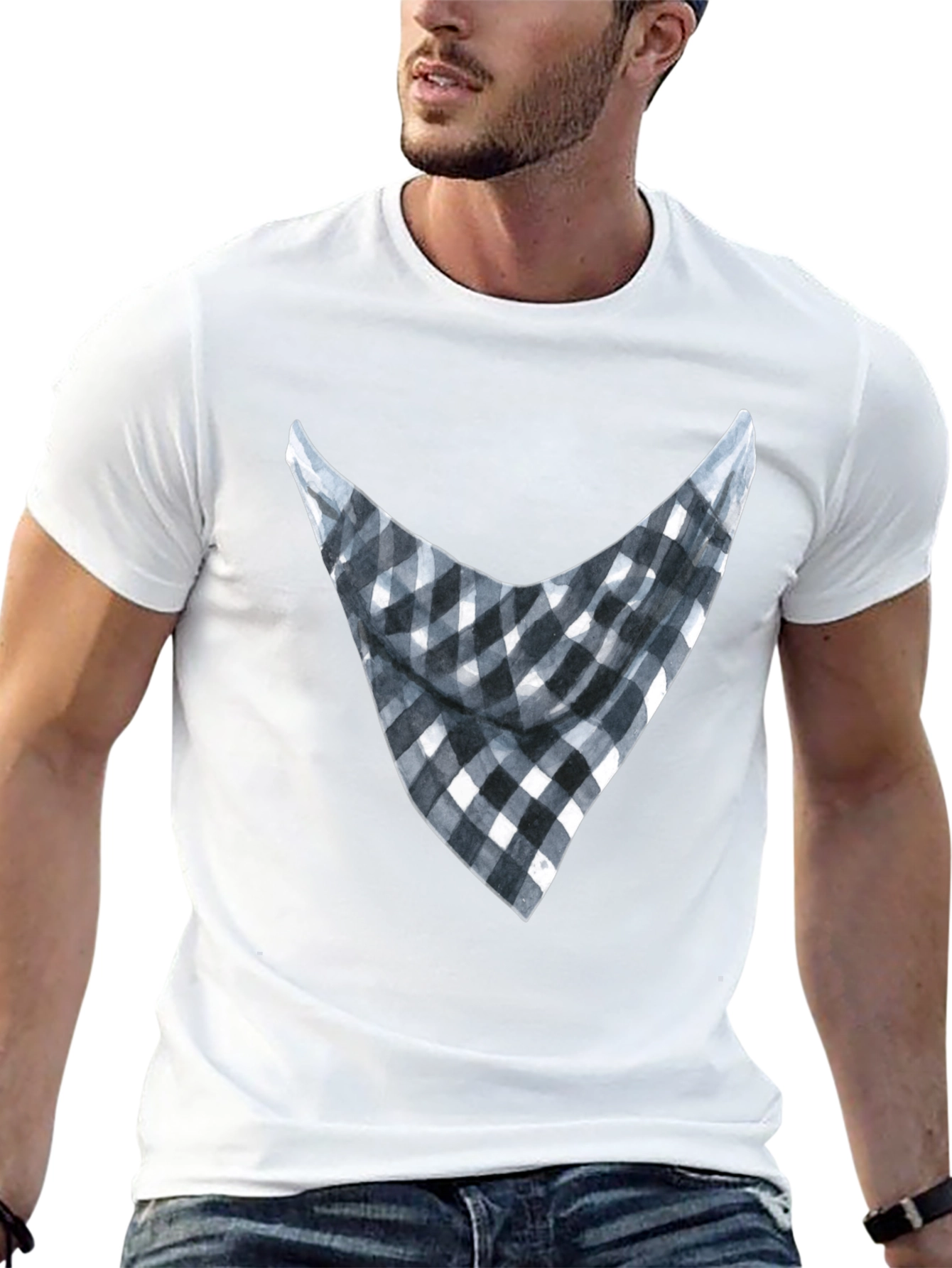 Bandana Print Graphic Tee - Casual Style