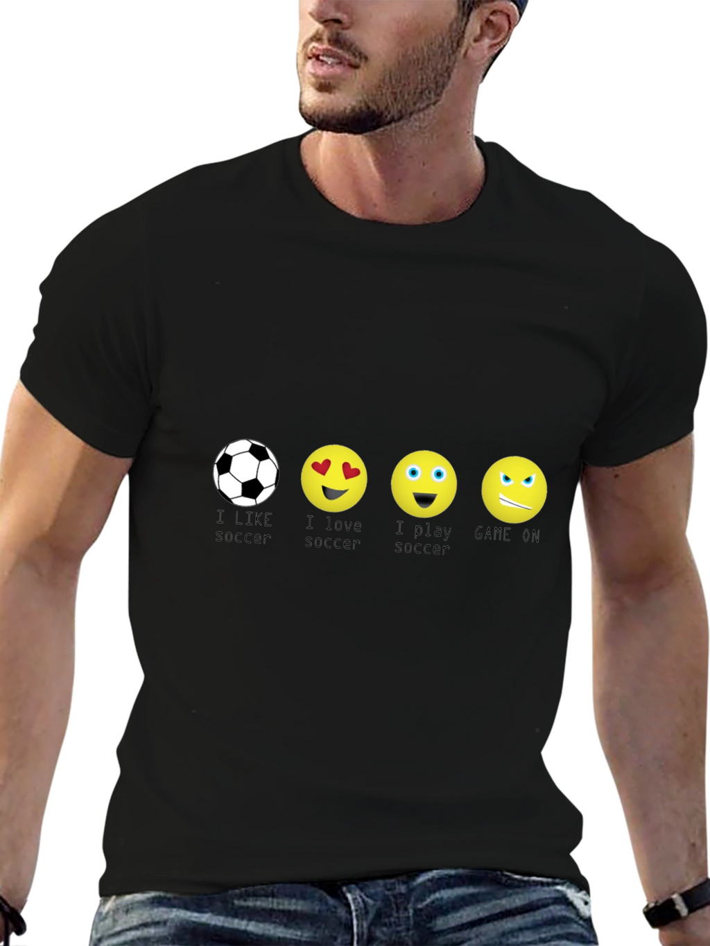 Soccer Emoji Graphic Tee - I Love Soccer T-Shirt