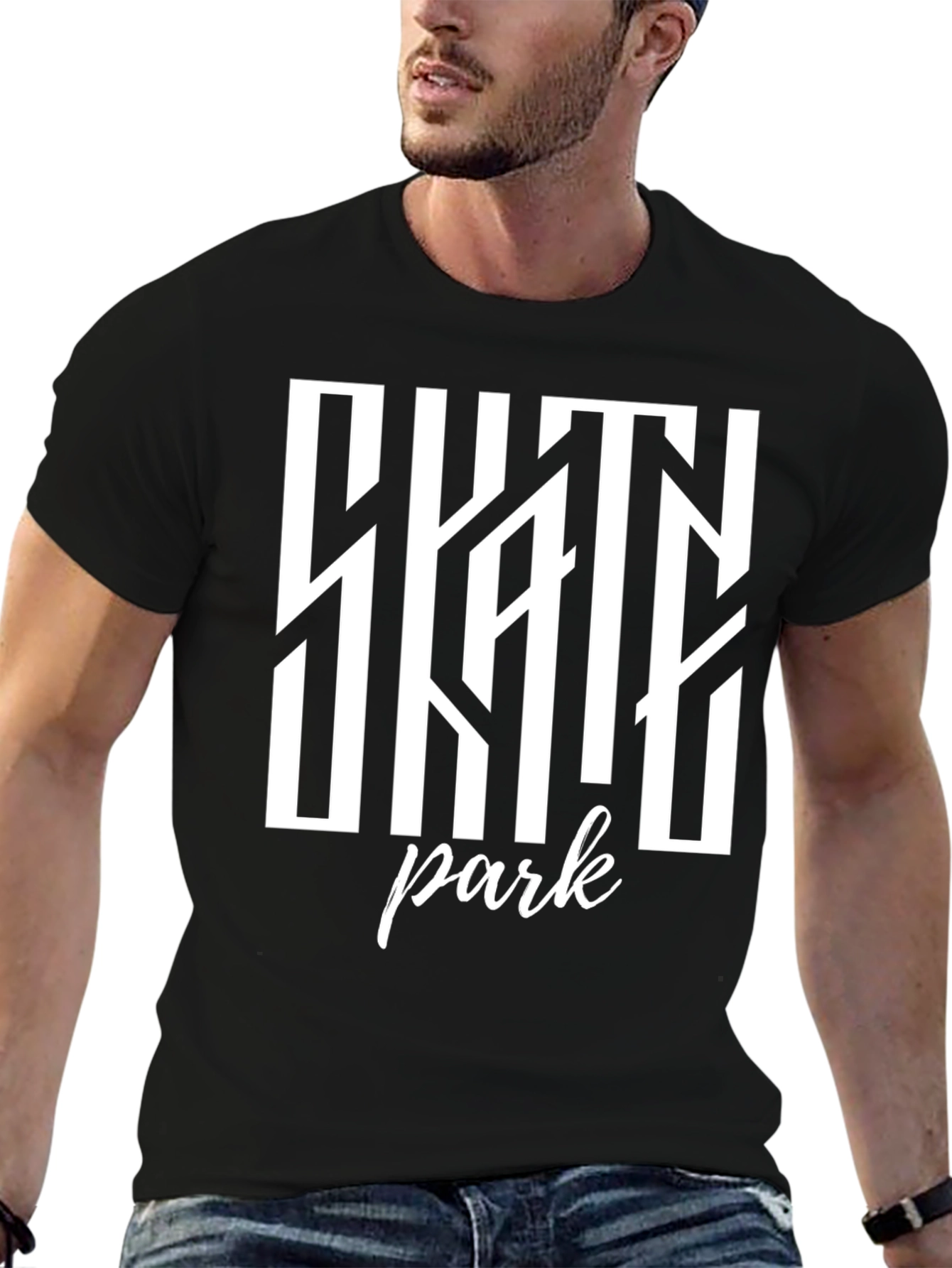 Skate Park Graphic Tee - Black Cotton T-Shirt