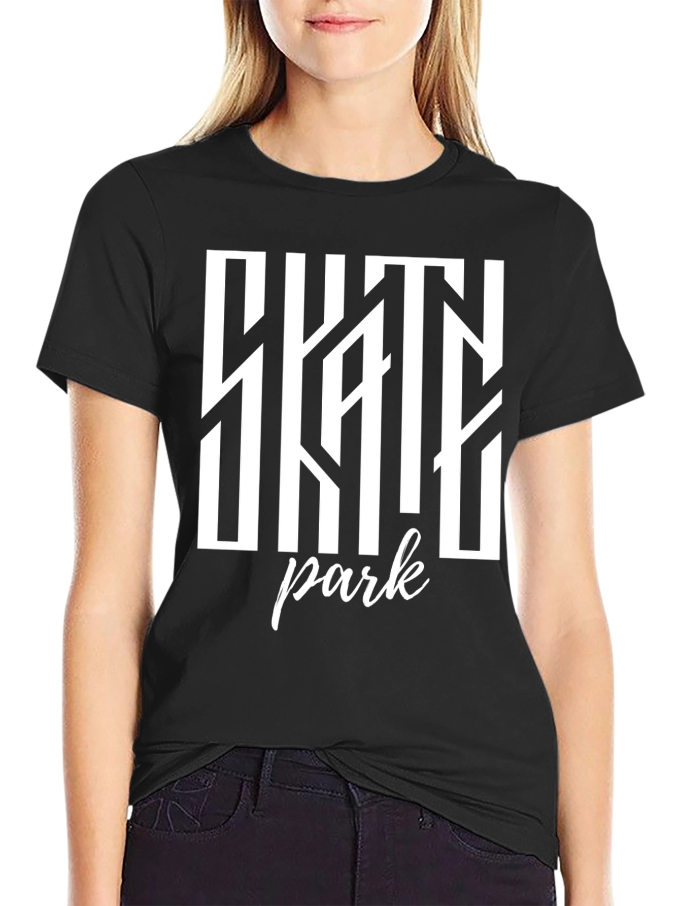 Skate Park Graphic Tee - Black Cotton T-Shirt