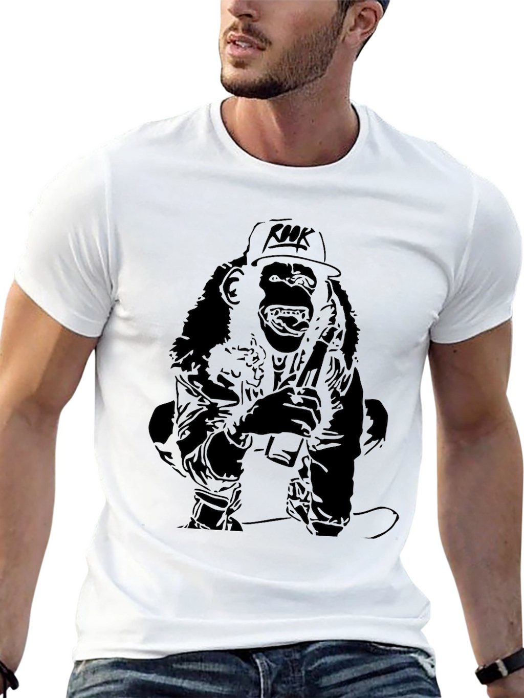 Graphic Tee - Cool Ape in Hat