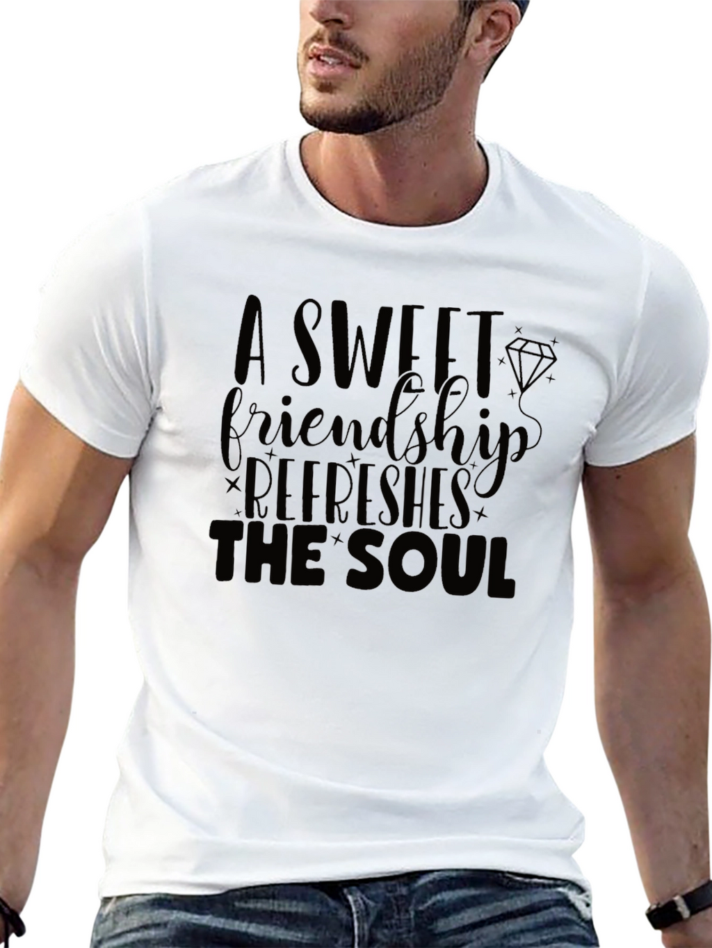 Friendship Refreshes the Soul Black T-Shirt