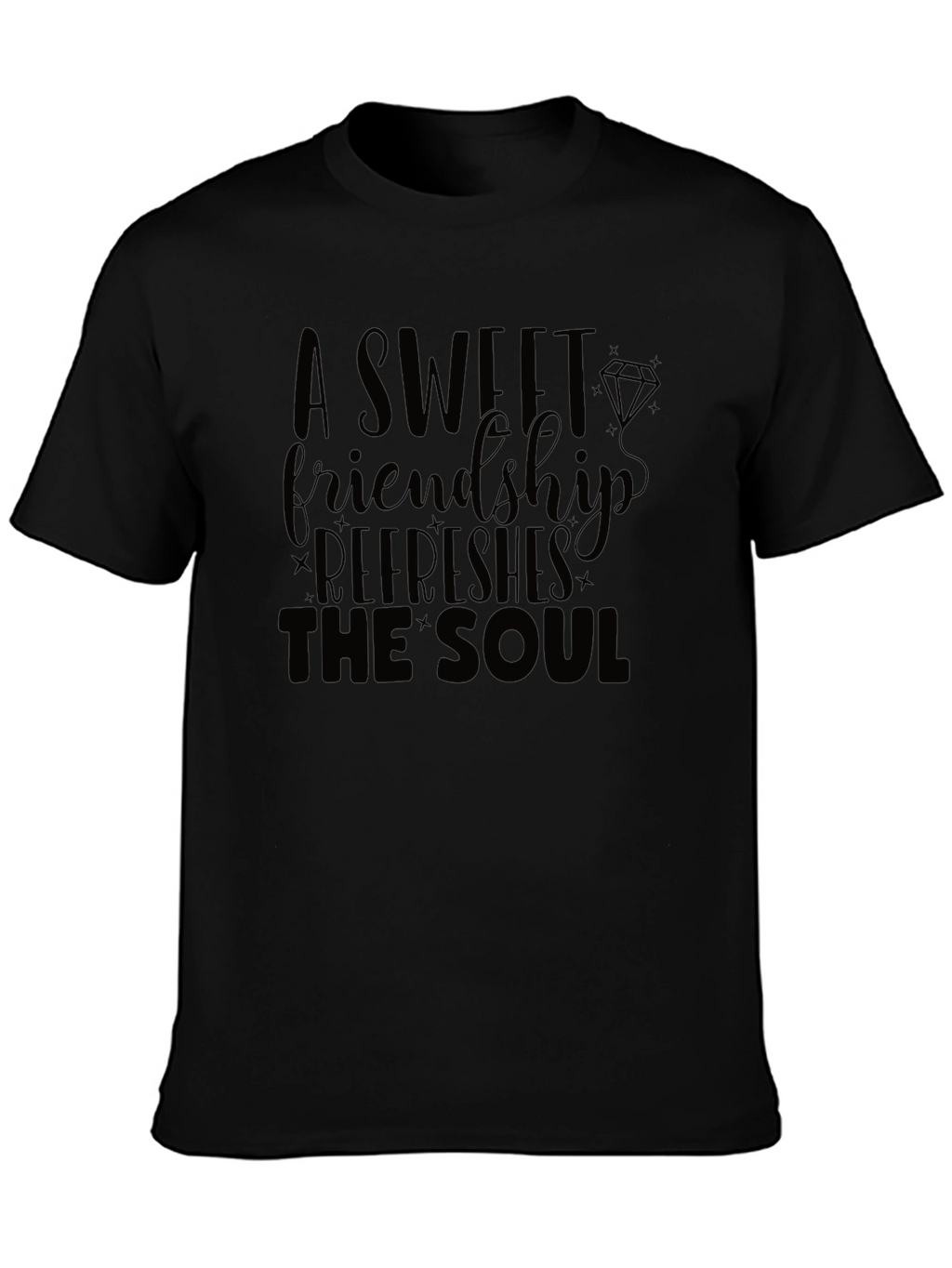 Friendship Refreshes the Soul Black T-Shirt