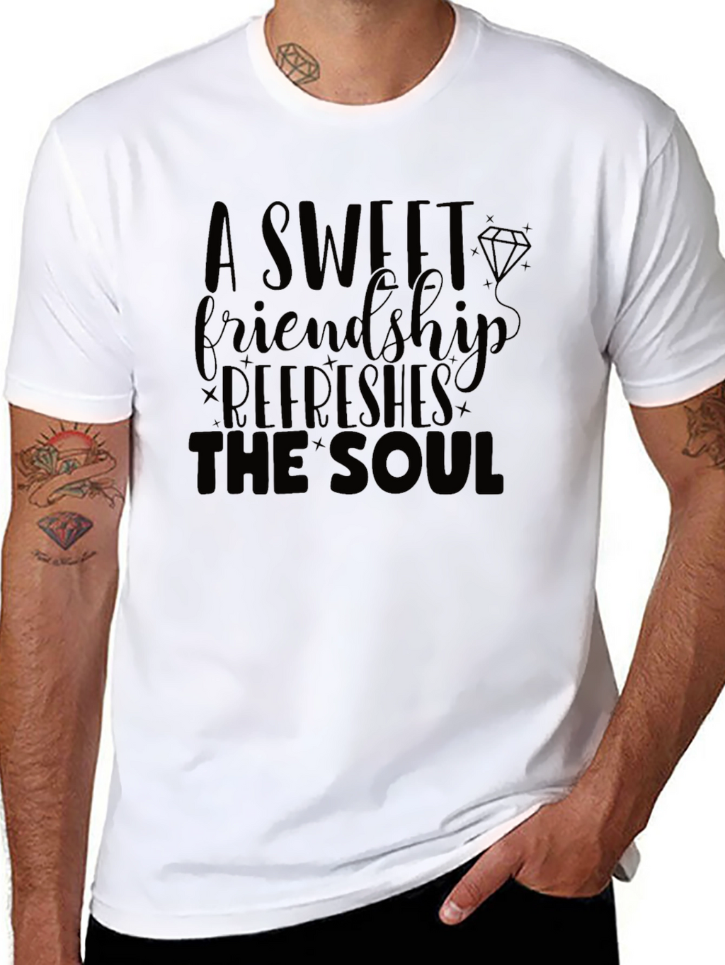 Friendship Refreshes the Soul Black T-Shirt