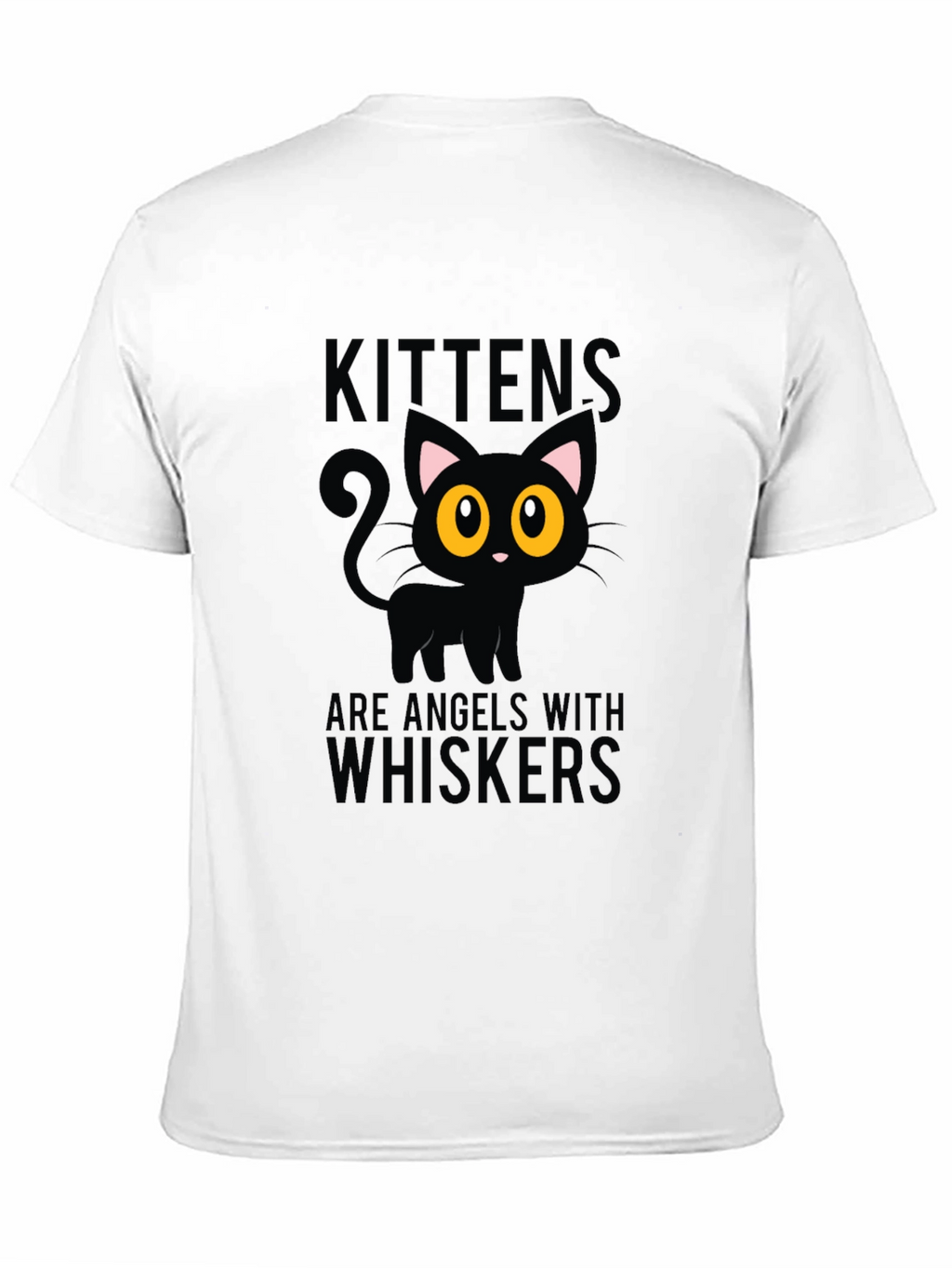 Kittens Are Angels With Whiskers Black T-Shirt