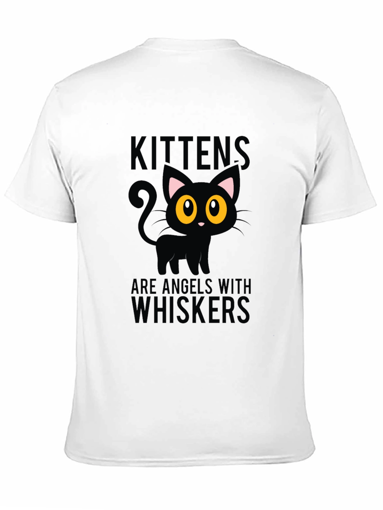 Kittens Are Angels With Whiskers Black T-Shirt