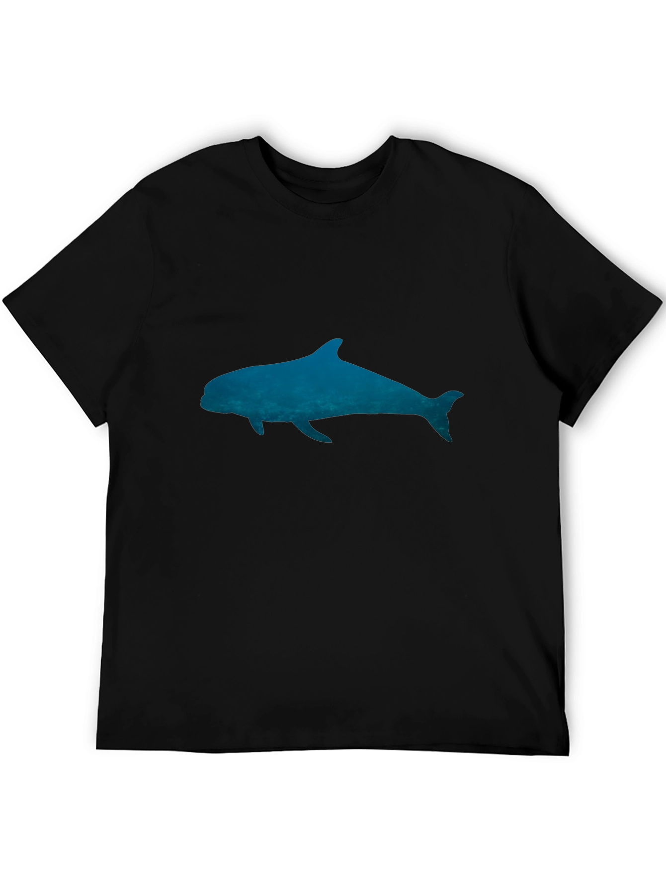 Blue Dolphin Graphic Black T-Shirt