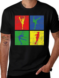 Retro Dancer Graphic Tee - Mens Black T-Shirt