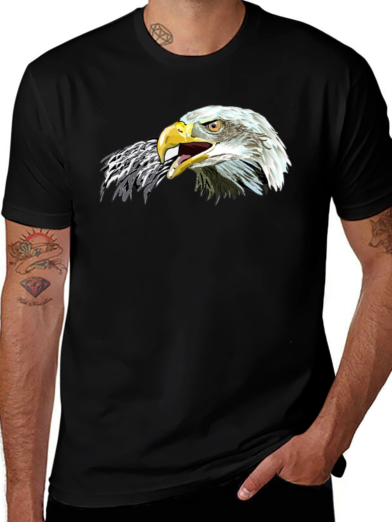 Eagle Graphic Black T-Shirt - Mens Bold Design