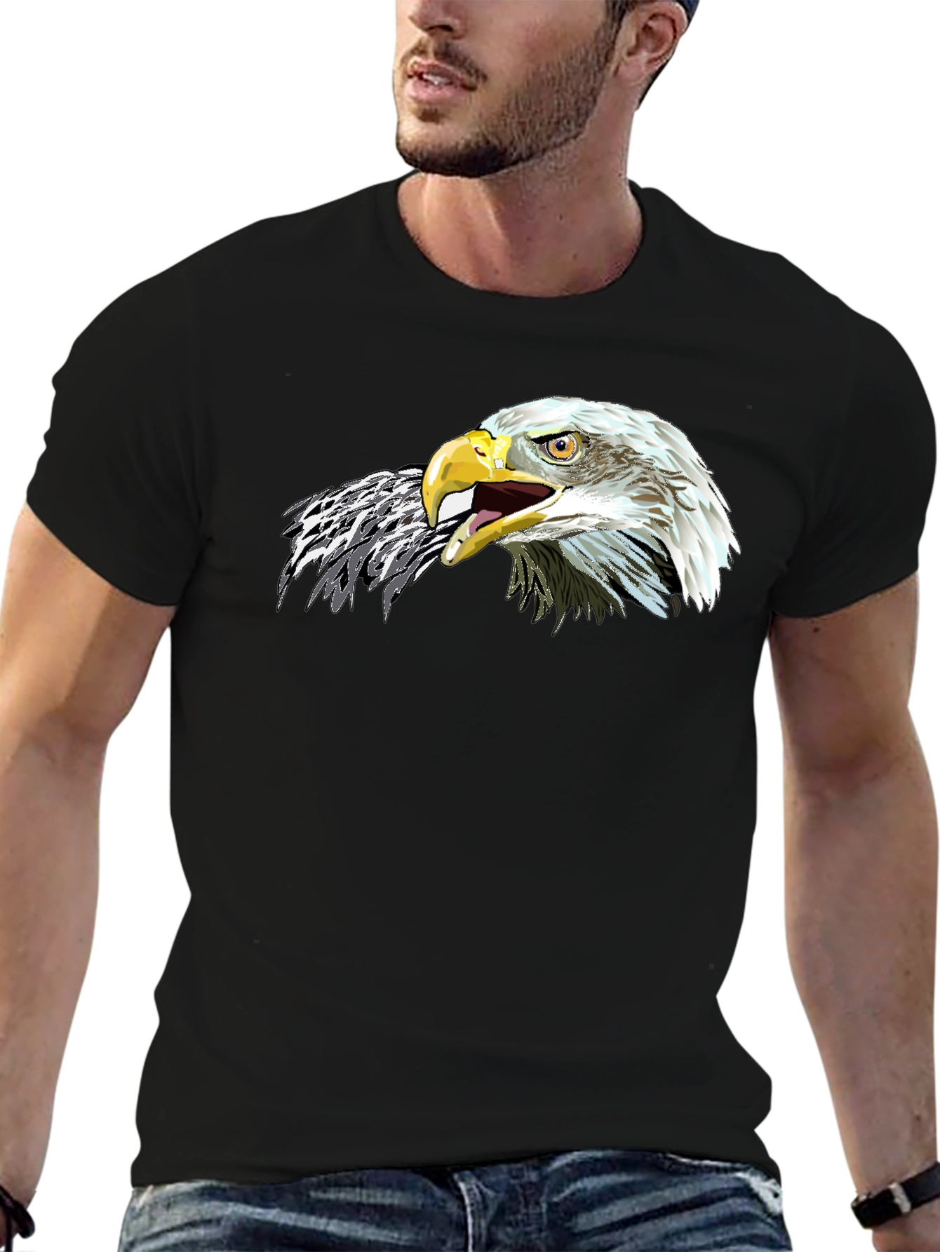 Eagle Graphic Black T-Shirt - Mens Bold Design