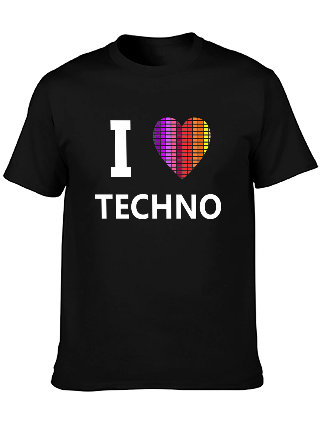 I Love Techno Graphic Black T-Shirt
