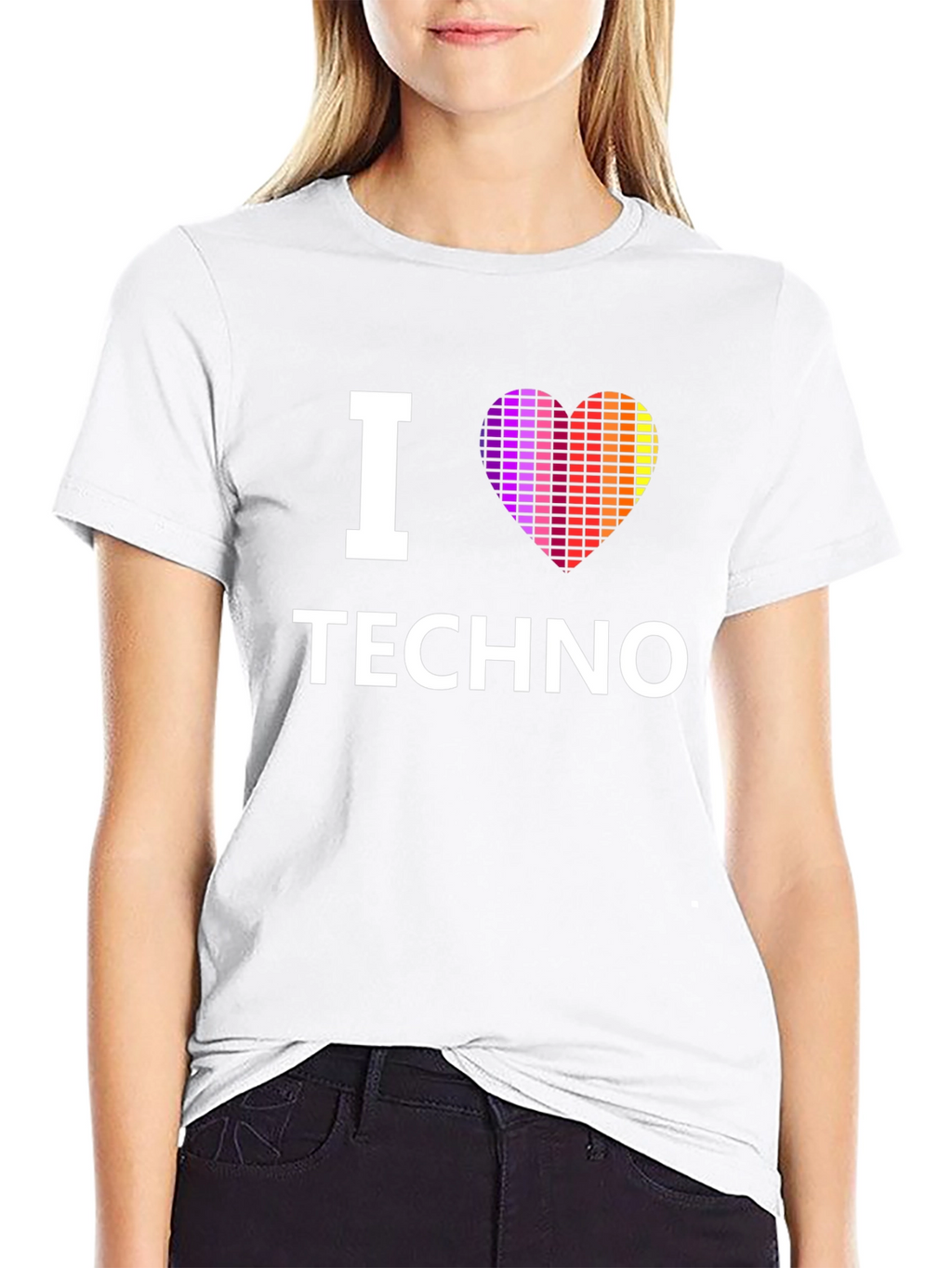 I Love Techno Graphic Black T-Shirt