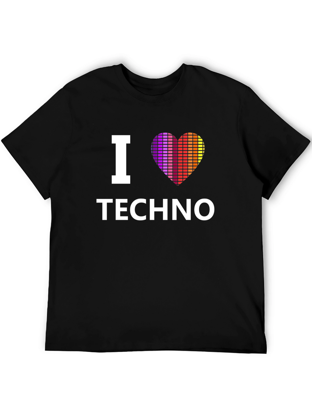 I Love Techno Graphic Black T-Shirt