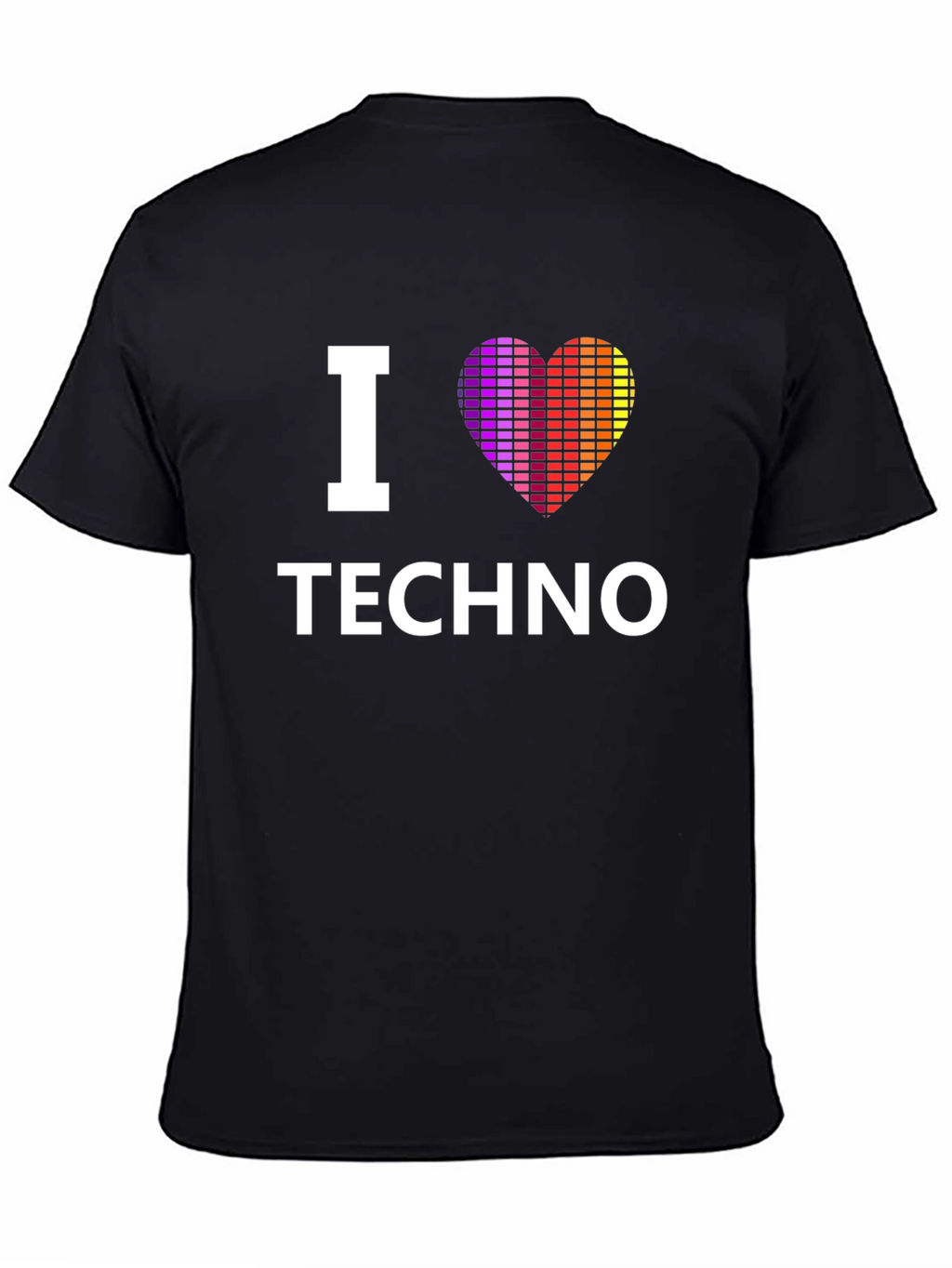 I Love Techno Graphic Black T-Shirt
