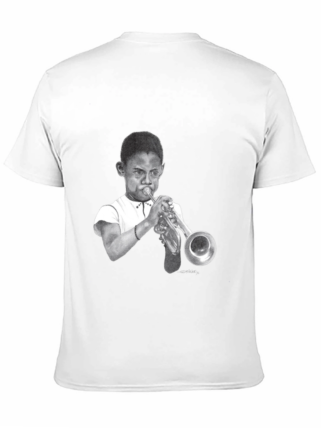 Boy Trumpet Player Graphic Black Tee