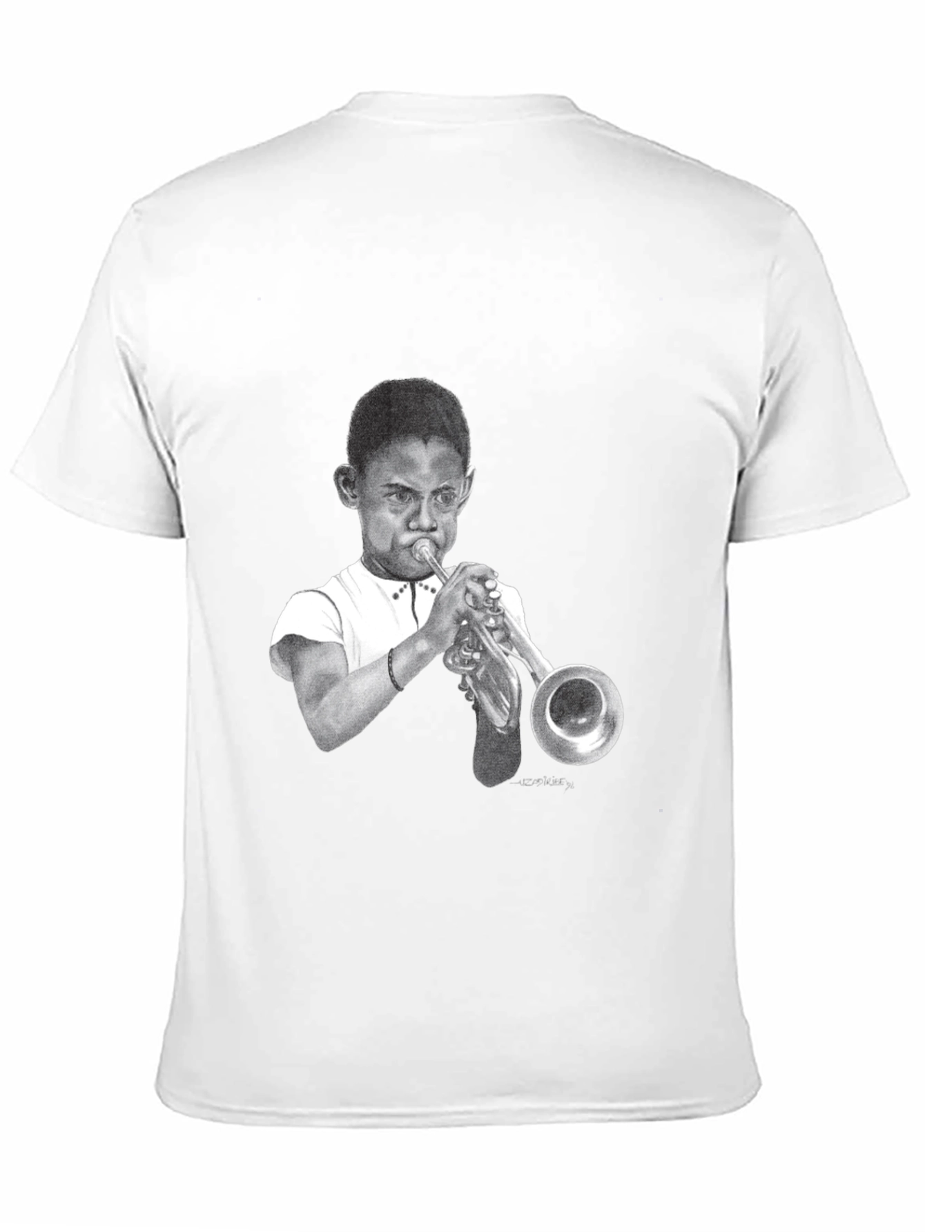 Boy Trumpet Player Graphic Black Tee