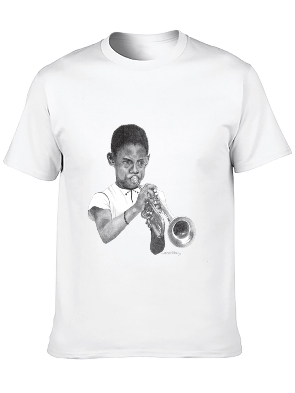 Boy Trumpet Player Graphic Black Tee