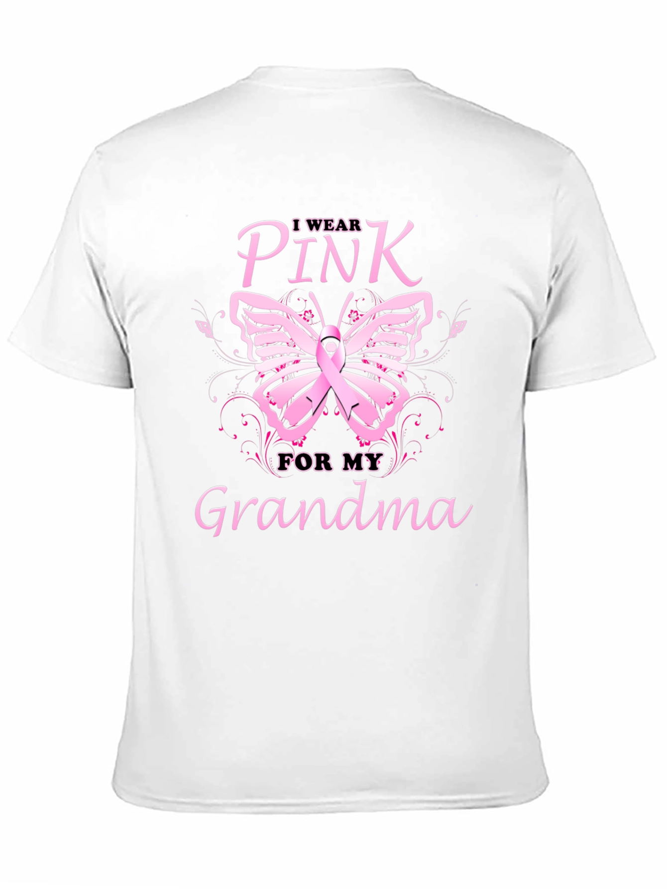 I Wear Pink For My Grandma Butterfly T-Shirt