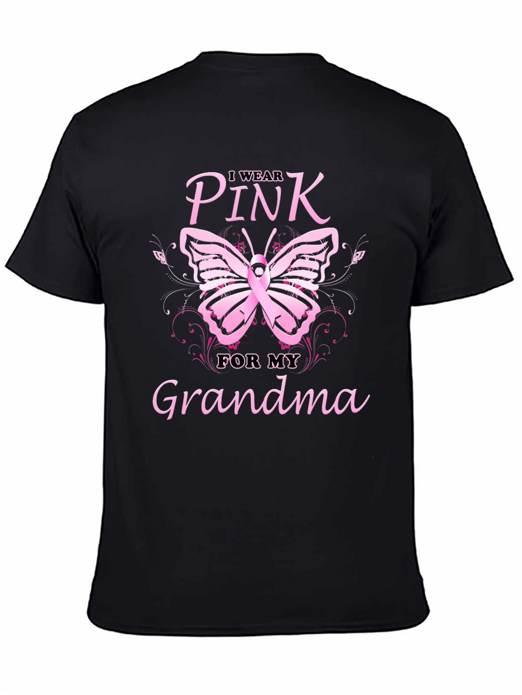 I Wear Pink For My Grandma Butterfly T-Shirt