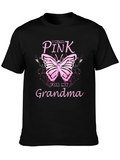 I Wear Pink For My Grandma Butterfly T-Shirt
