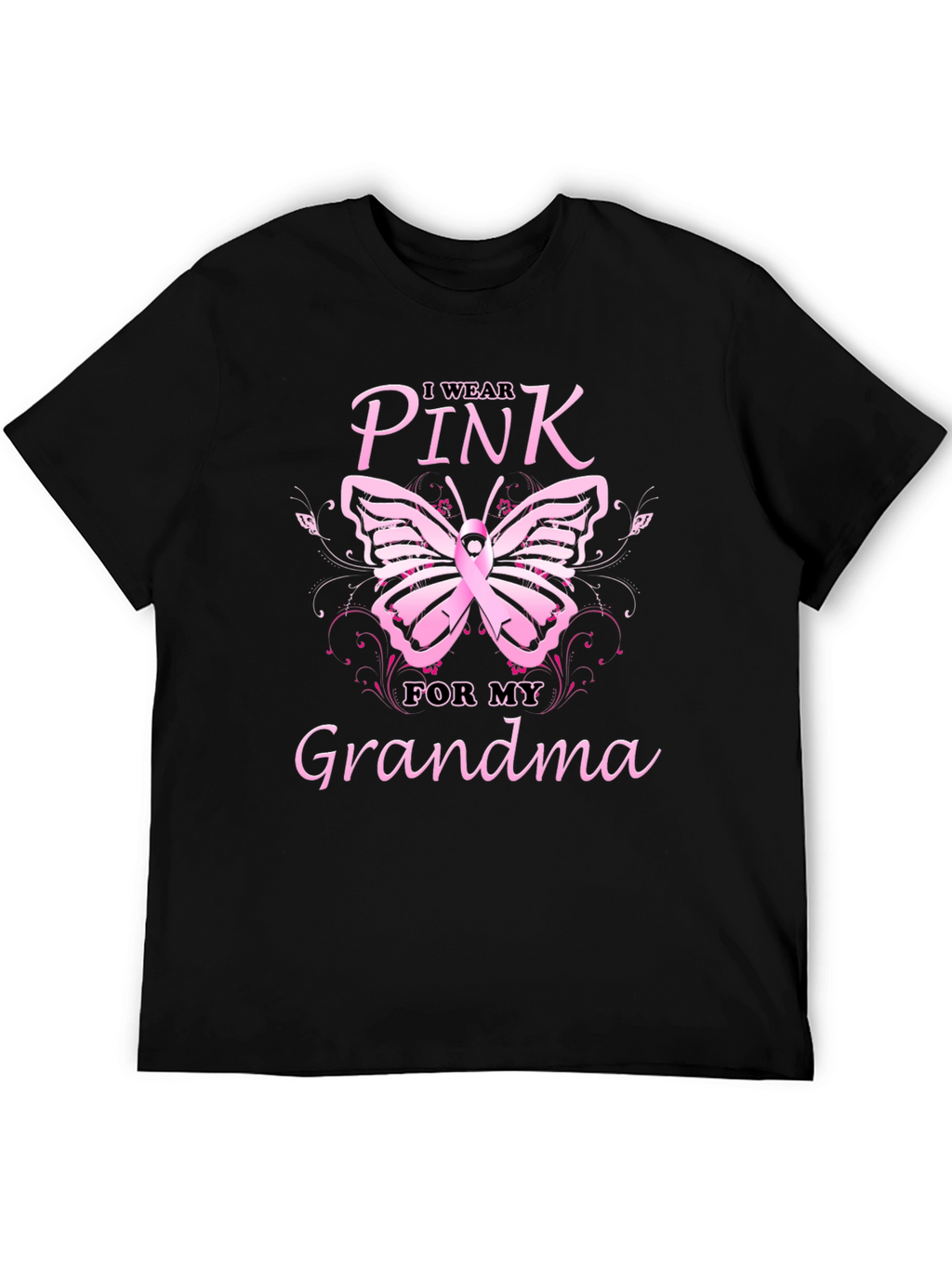 I Wear Pink For My Grandma Butterfly T-Shirt