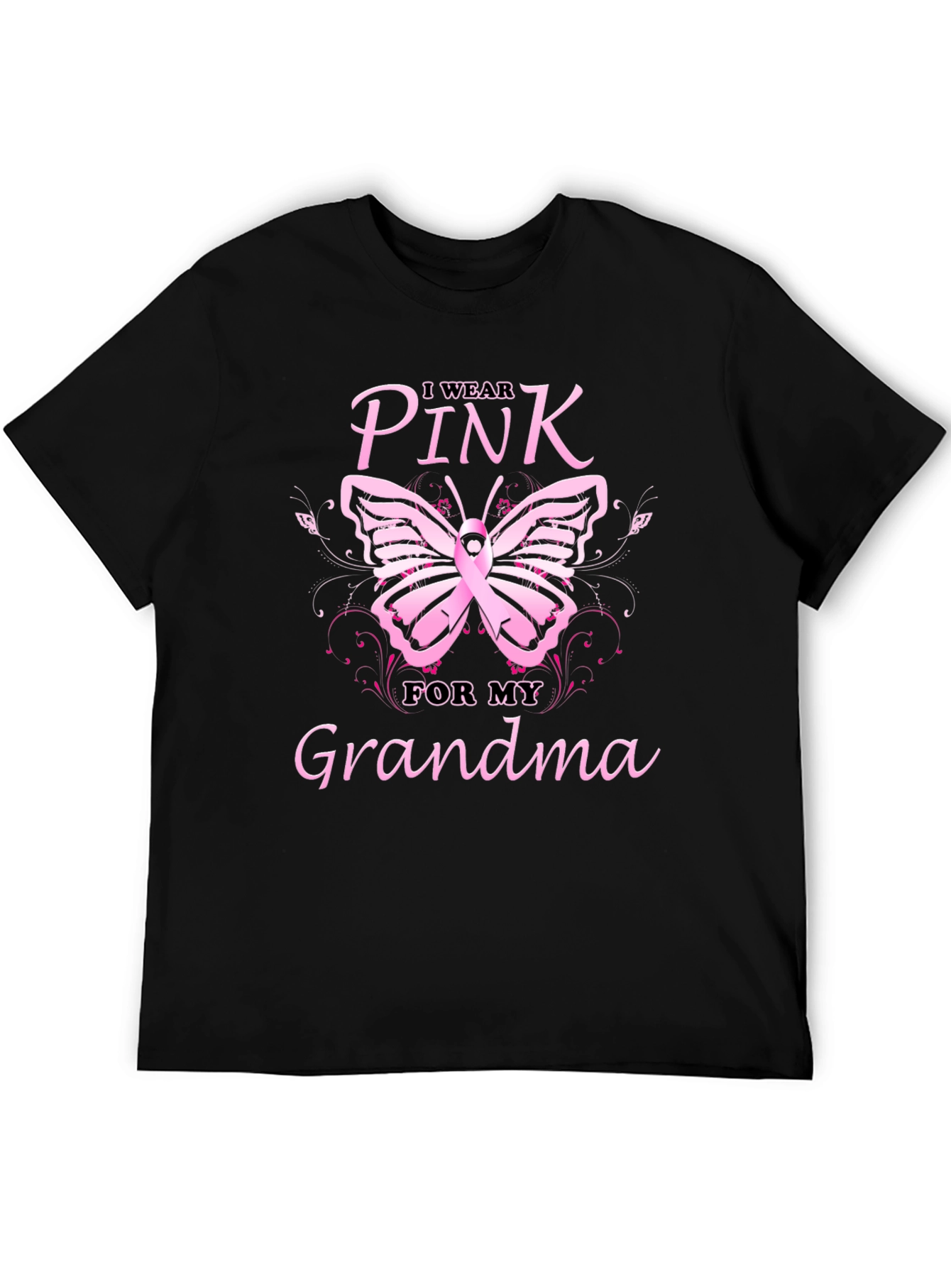 I Wear Pink For My Grandma Butterfly T-Shirt