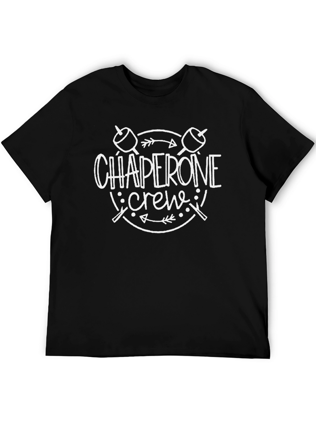 Chaperone Crew T-Shirt - Camping Campfire Marshmallow Design