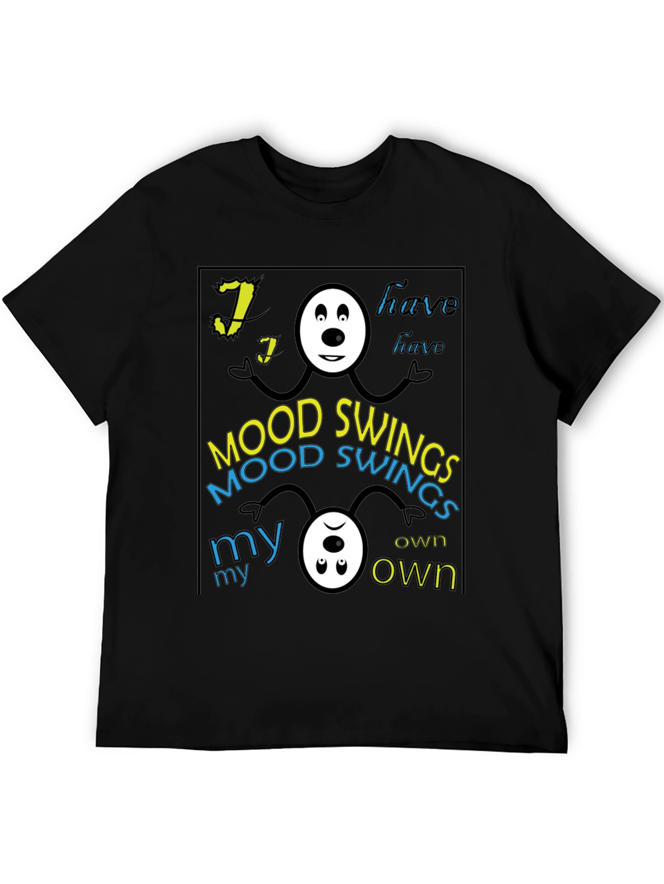 Mood Swings Graphic Tee - Black Crew Neck