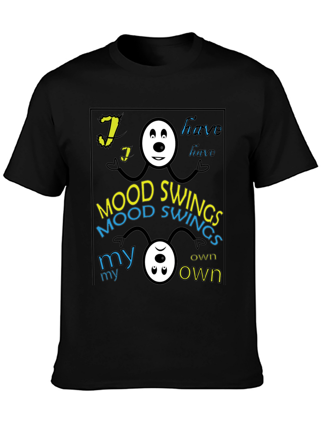 Mood Swings Graphic Tee - Black Crew Neck