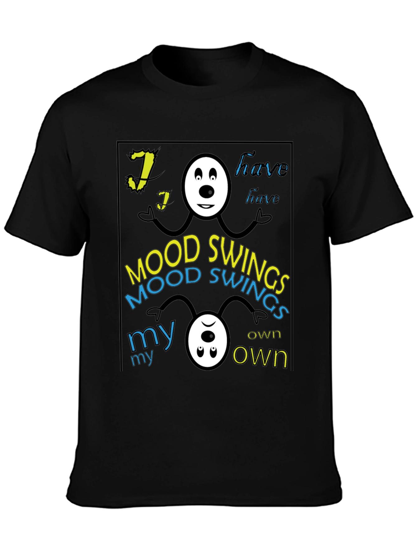 Mood Swings Graphic Tee - Black Crew Neck