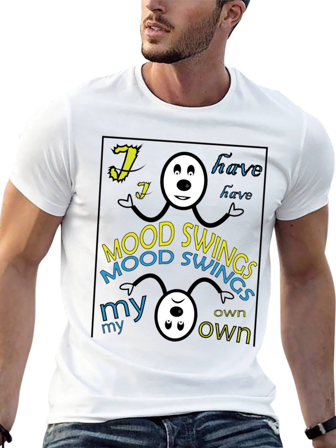 Mood Swings Graphic Tee - Black Crew Neck