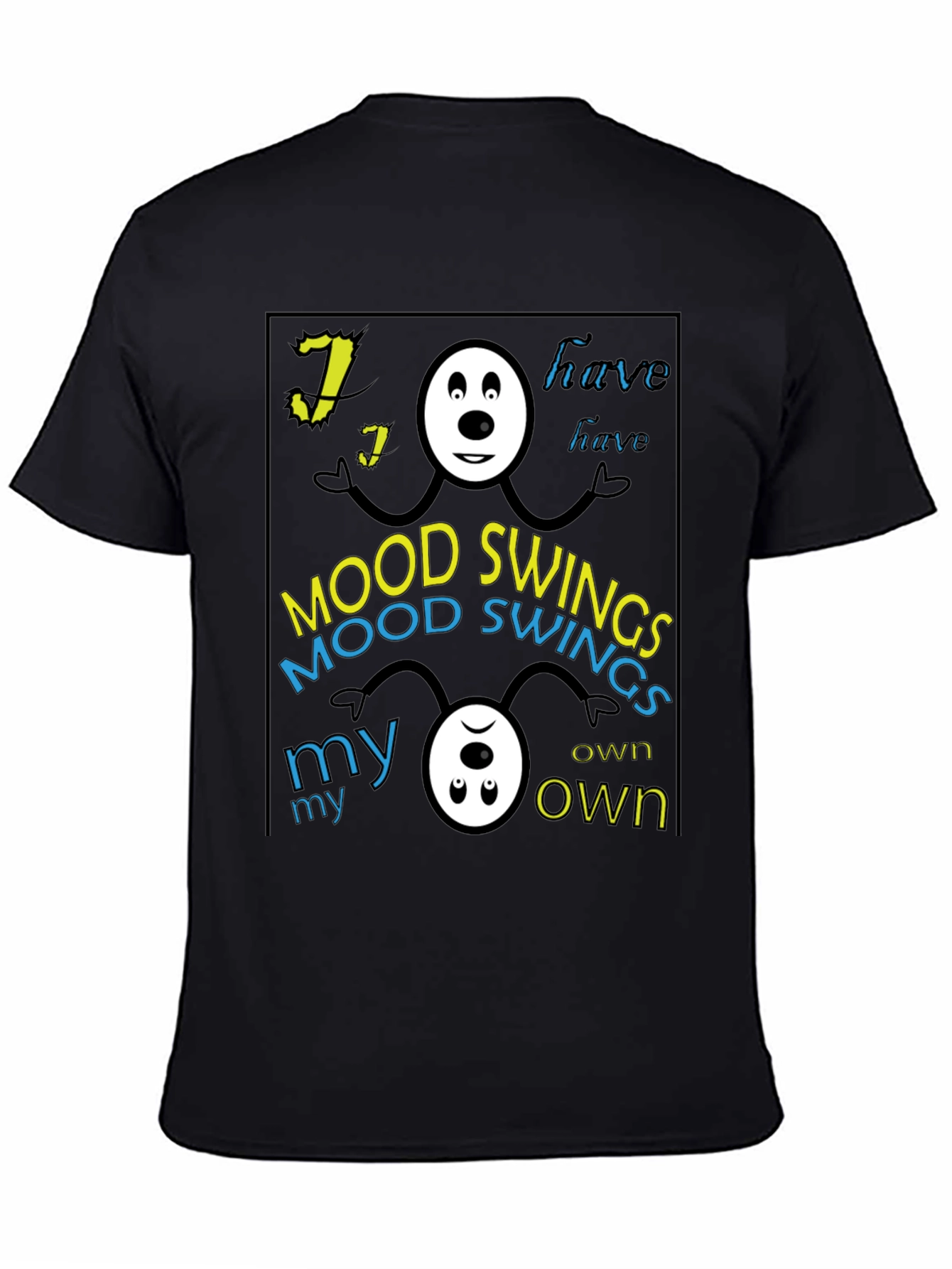 Mood Swings Graphic Tee - Black Crew Neck