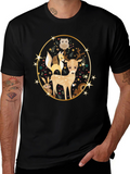 Woodland Creatures Black T-Shirt