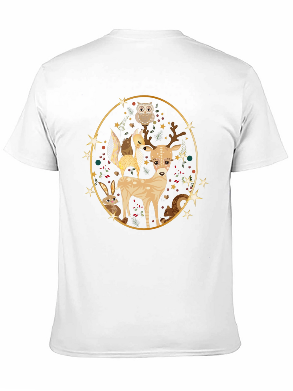 Woodland Creatures Black T-Shirt