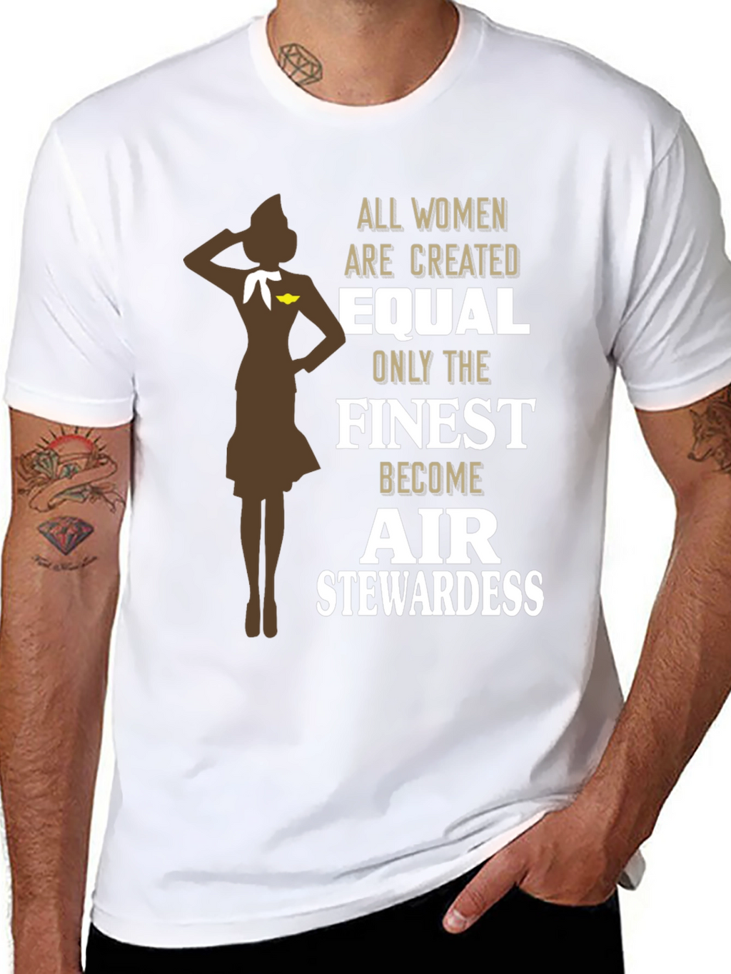 Finest Air Stewardess T-Shirt - Women Are Created Equal