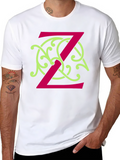 Artistic Letter Z Graphic Print Black T-Shirt