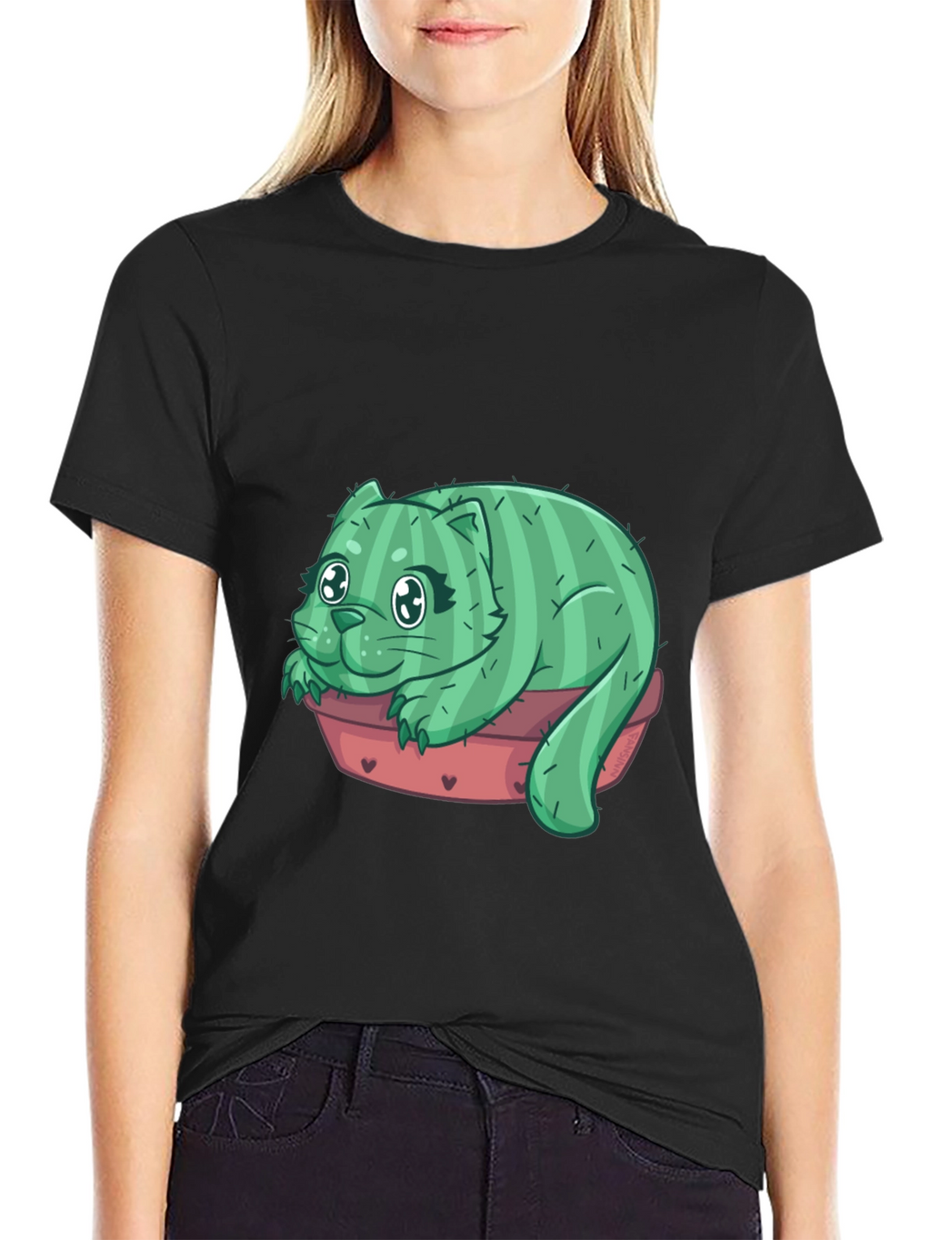 Cactus Cat T-Shirt - Unique Graphic Tee