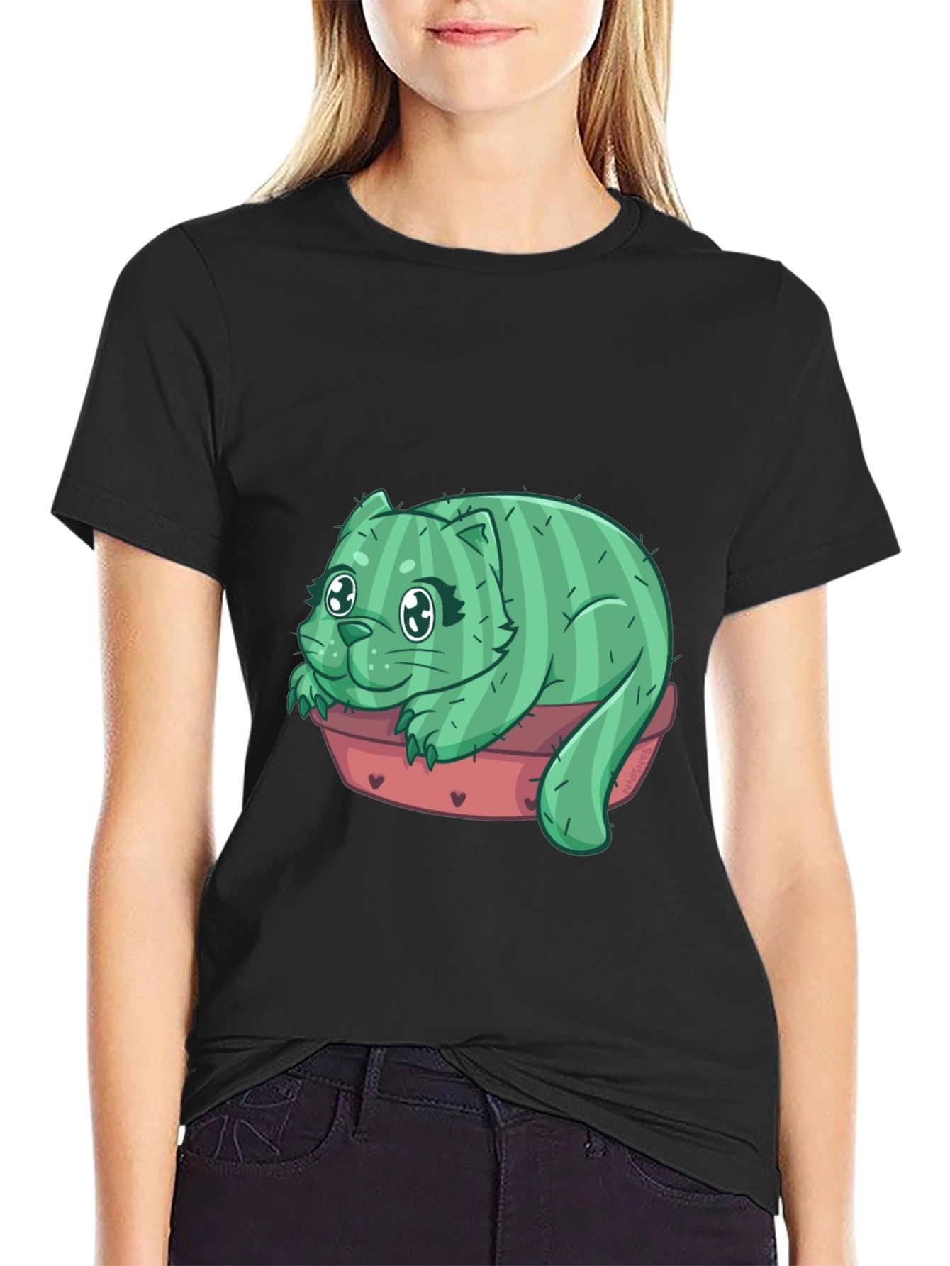Cactus Cat T-Shirt - Unique Graphic Tee