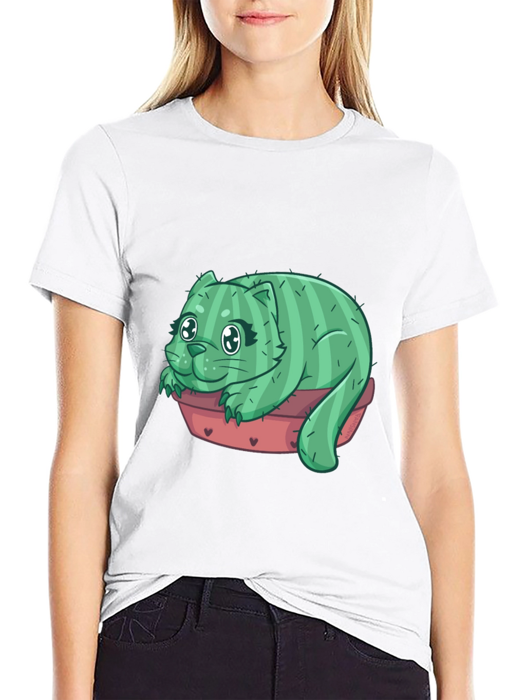 Cactus Cat T-Shirt - Unique Graphic Tee