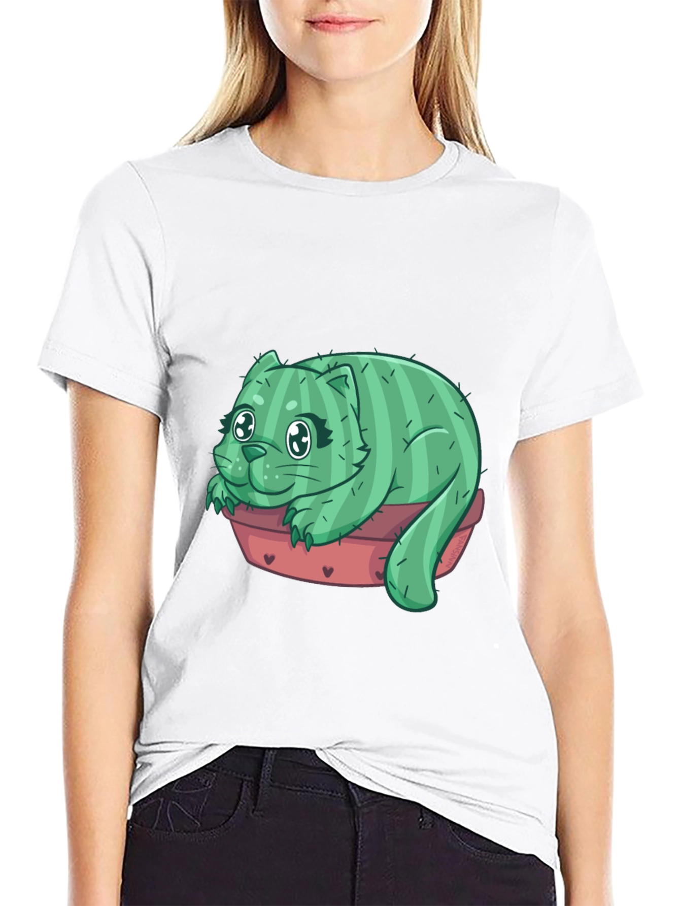 Cactus Cat T-Shirt - Unique Graphic Tee