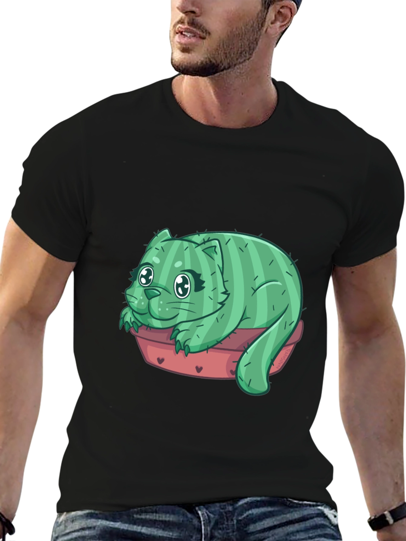 Cactus Cat T-Shirt - Unique Graphic Tee