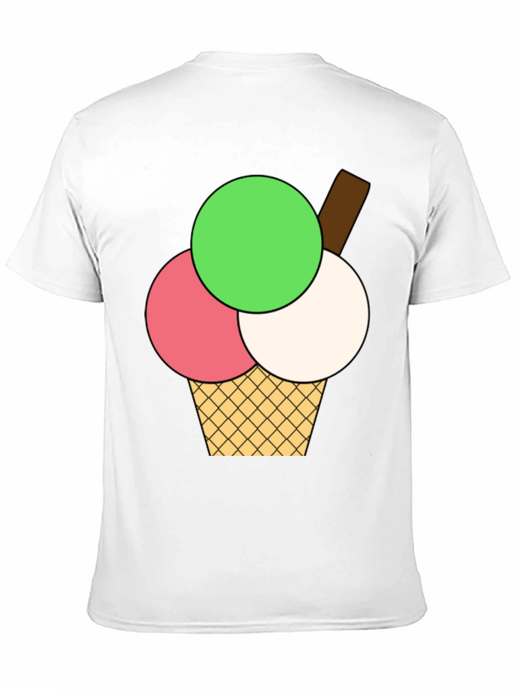 Ice Cream Graphic Tee - Black Cotton T-Shirt