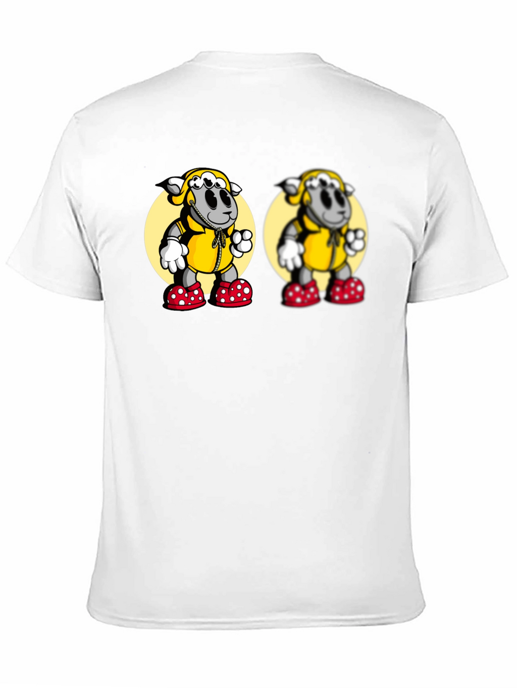 Cartoon Sheep Graphic Black T-Shirt