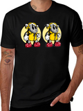 Cartoon Sheep Graphic Black T-Shirt