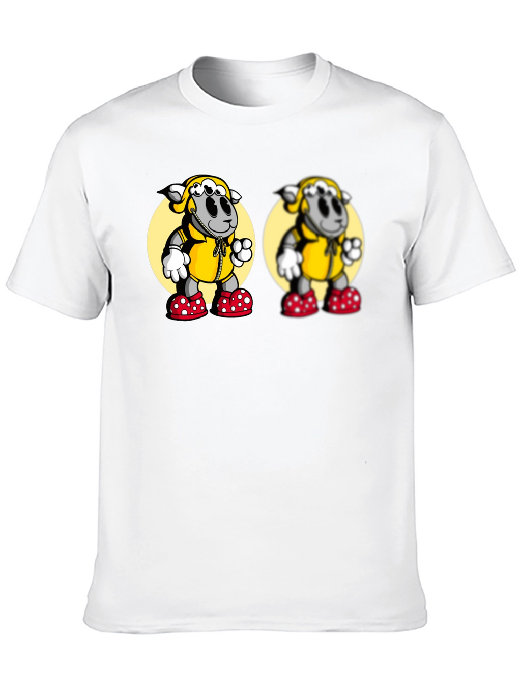 Cartoon Sheep Graphic Black T-Shirt