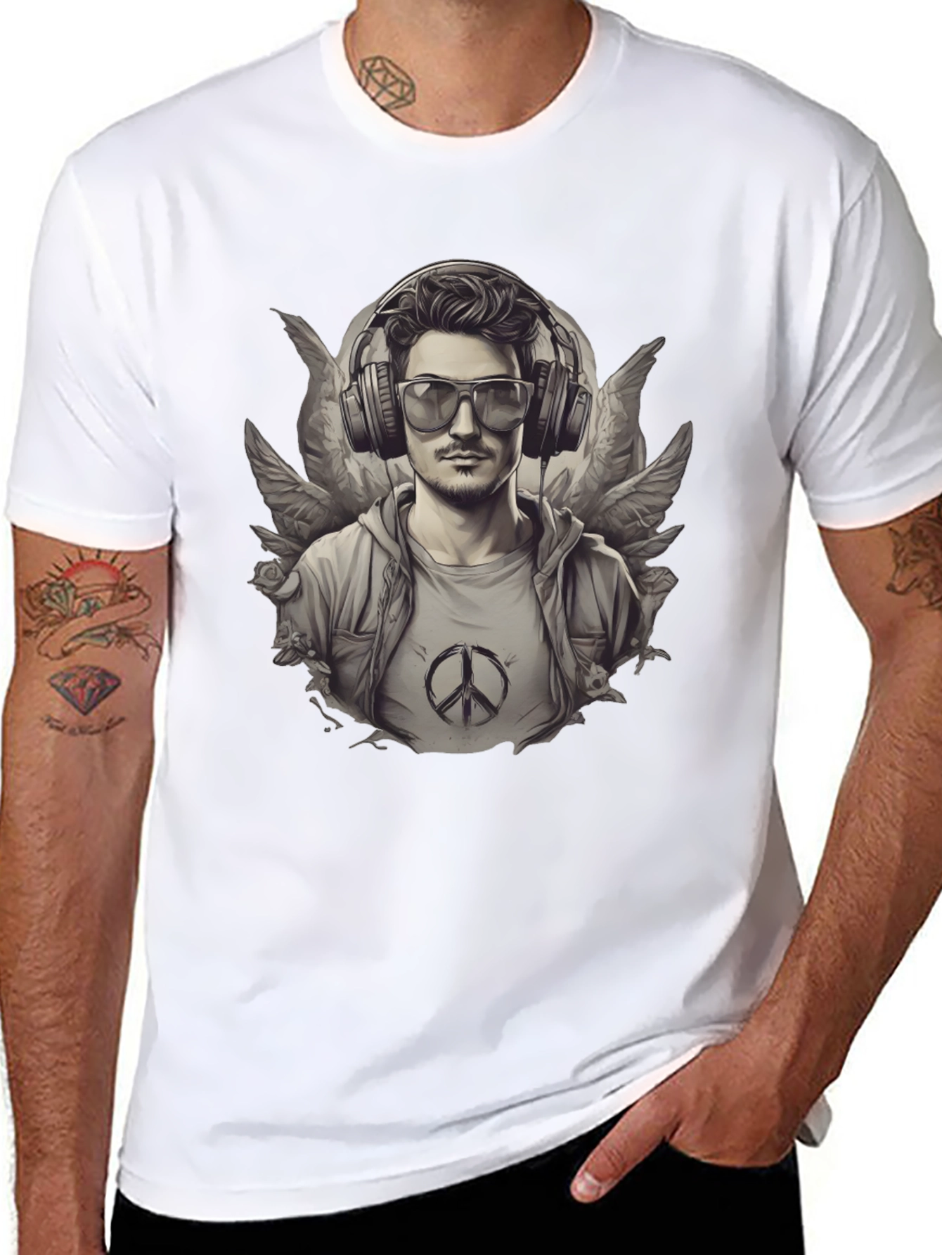 Graphic Tee: Angel Wings DJ