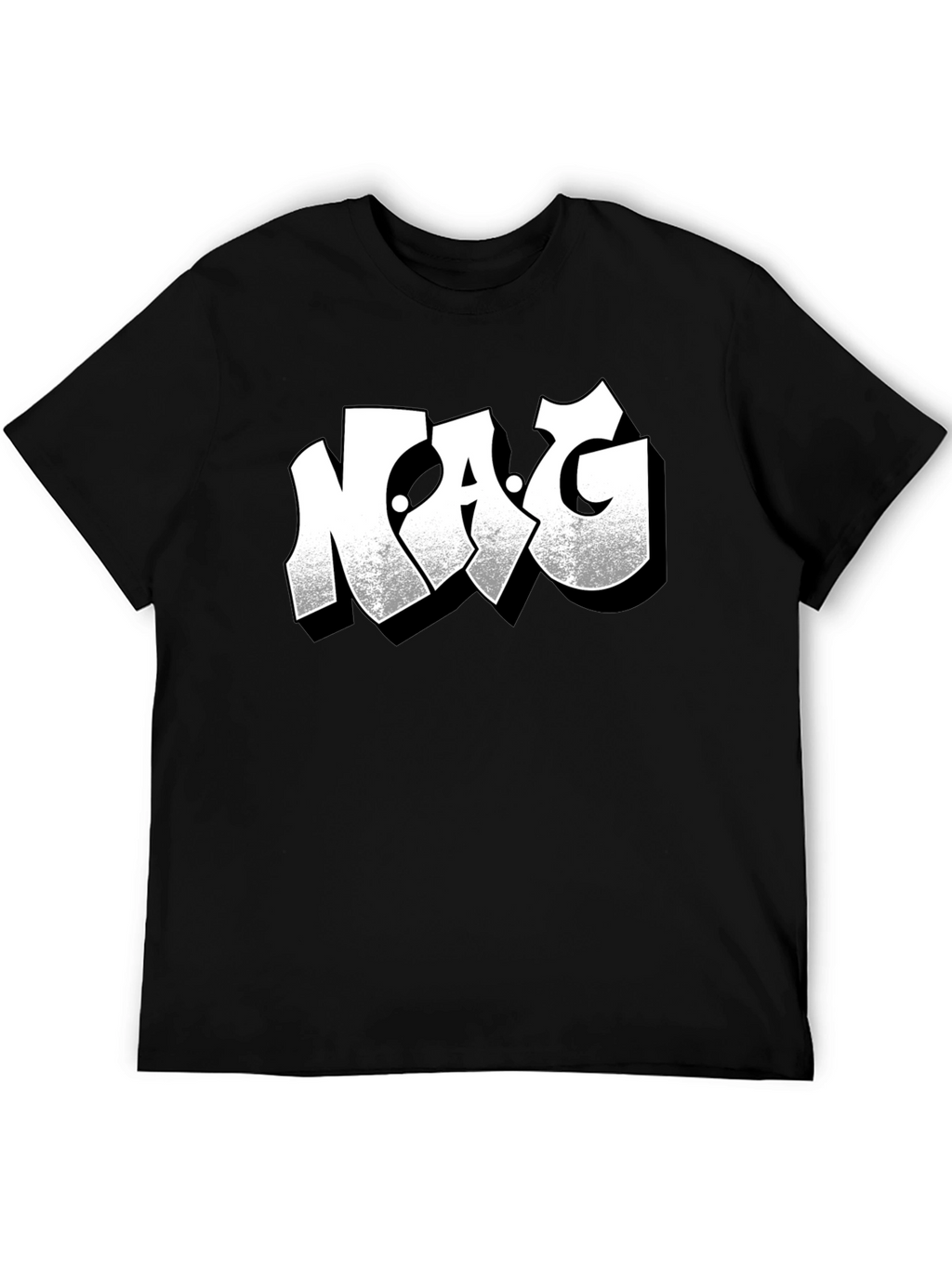 NAG Graphic Print Black Crew Neck T-Shirt