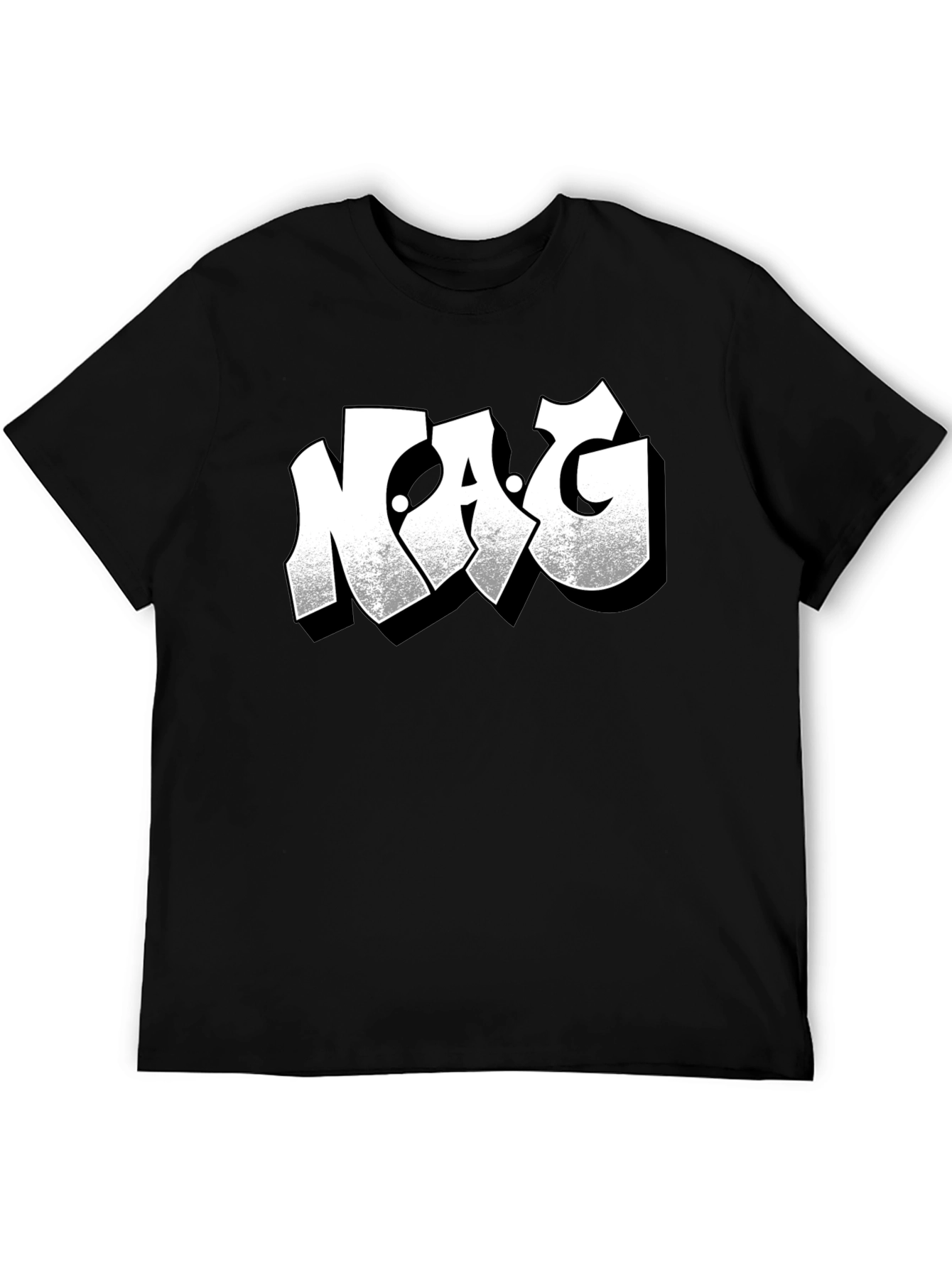 NAG Graphic Print Black Crew Neck T-Shirt