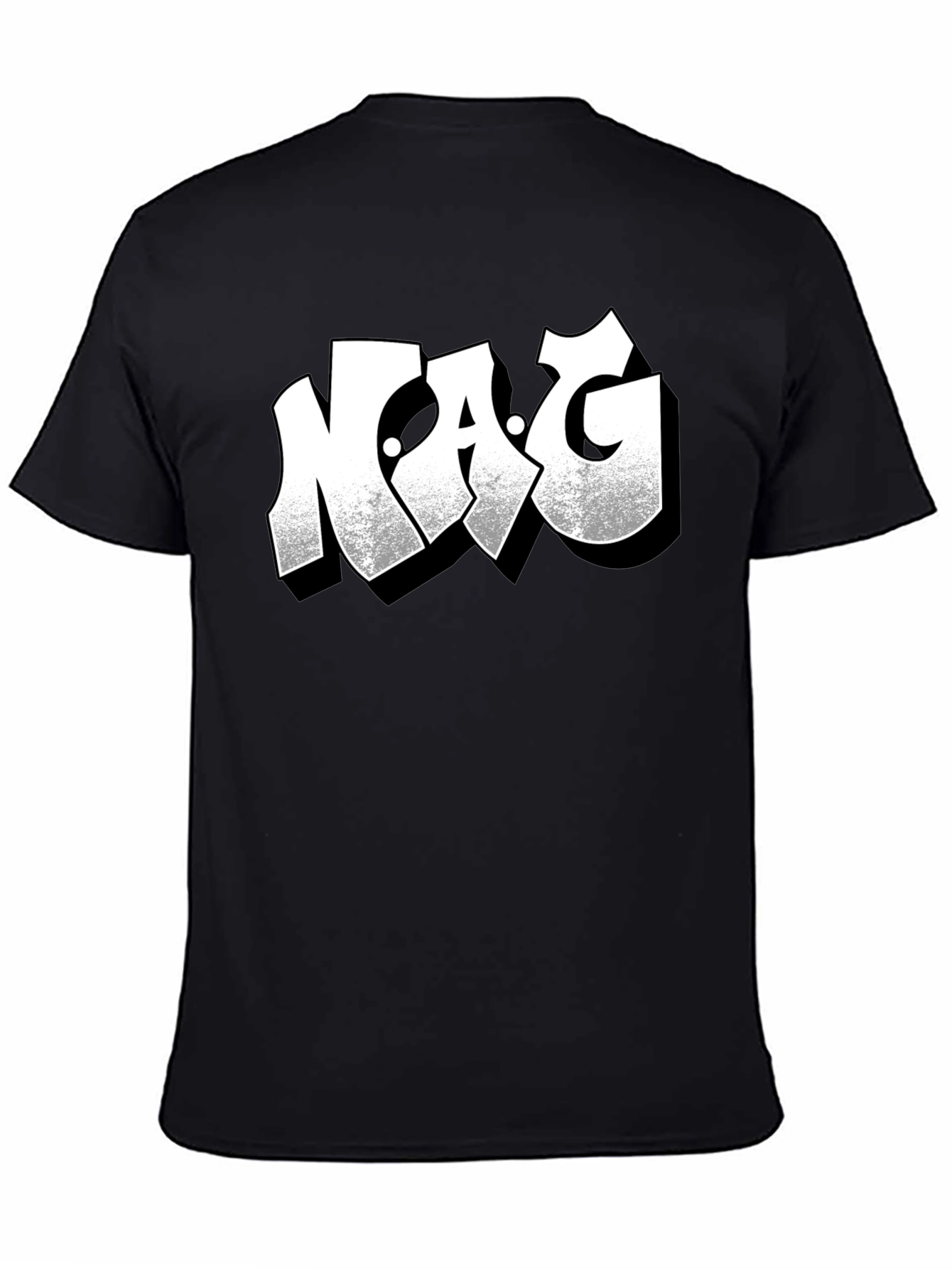 NAG Graphic Print Black Crew Neck T-Shirt
